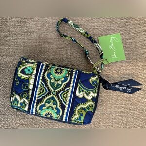 Vera Bradley Zippered Blue Green Rhythm and Blues Patterned Wristlet